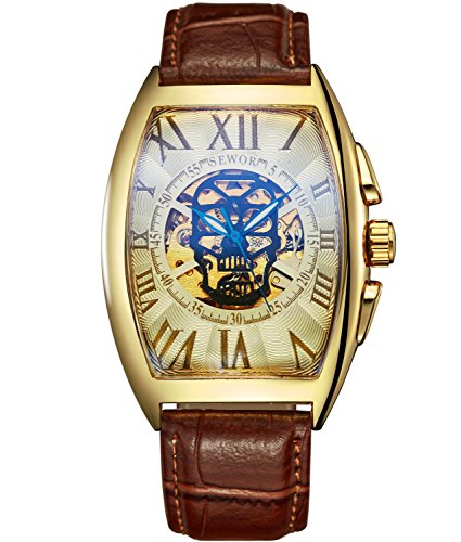 Men Skull Skeleton Mechanical Wrist Watch
