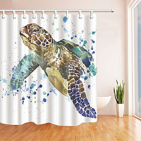 SEA TURTLE SHOWER CURTAIN 70" L × 69" W