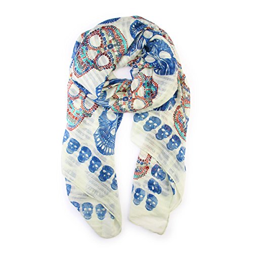 Sugar Skull Print Scarf Wrap