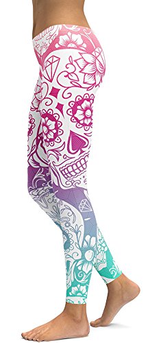 Women High Waist Skull Elastic Legging