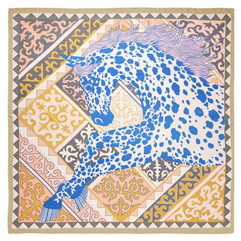 Twill Silk Horse Print Scarf