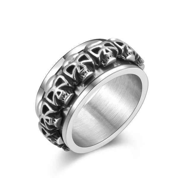 Skull Rotating Spinner Gothic Ring