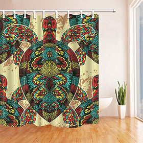 WATER & MILDEW RESISTANT SEA TURTLE SHOWER CURTAIN 69x70