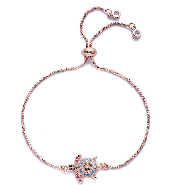 Sea Turtle CZ Zircon Adjustable Bracelet
