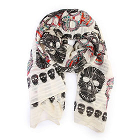 Sugar Skull Print Scarf Wrap