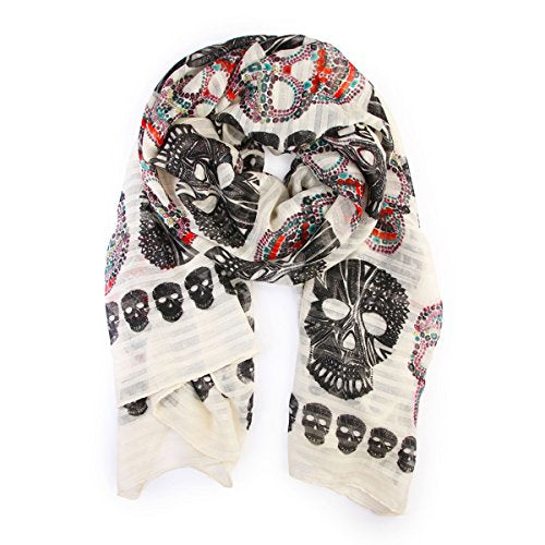 Sugar Skull Print Scarf Wrap