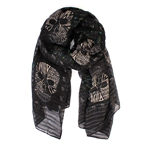 Sugar Skull Print Scarf Wrap