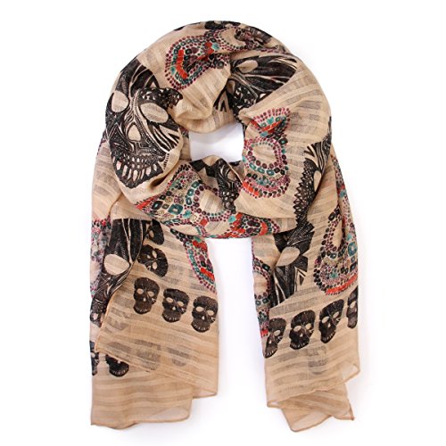 Sugar Skull Print Scarf Wrap