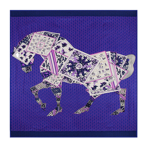 Twill Silk Horse Print Scarf