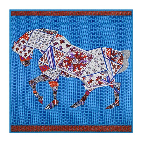 Twill Silk Horse Print Scarf