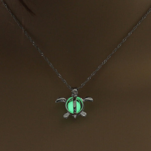 Glow In The Dark Sea Turtle Pendant Necklace
