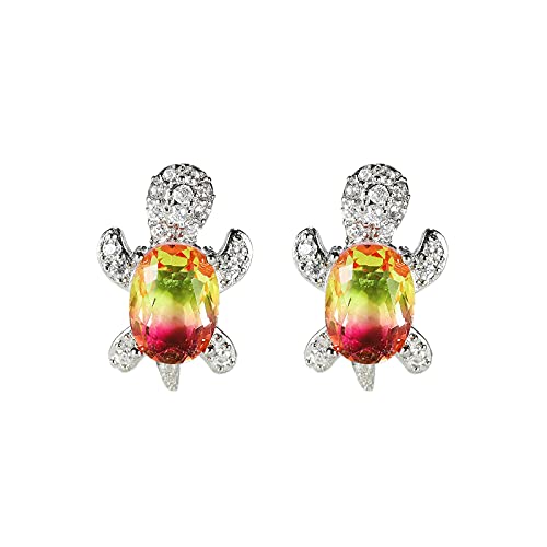 Rhinestone Sea Turtle Stud Earrings