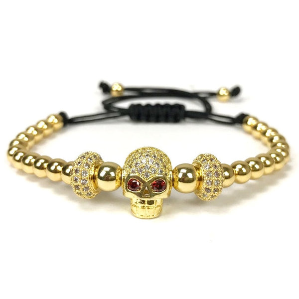Unisex Skull Charm Bracelet
