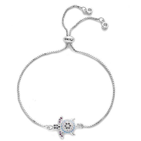 Sea Turtle CZ Zircon Adjustable Bracelet