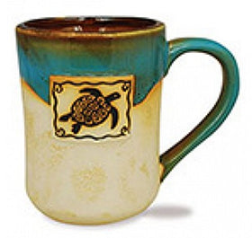 Sea Turtle 16 Ounce Stoneware Partial Glaze Pottery Mug
