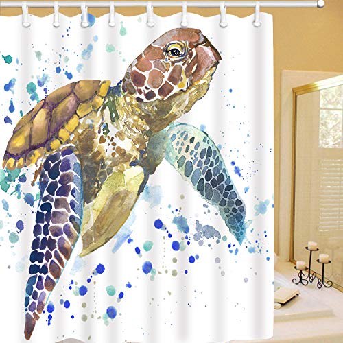 Sea Turtle Shower Curtain 70" L × 69" W