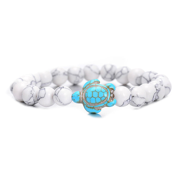 Sea Turtle Natural Stone Bracelet