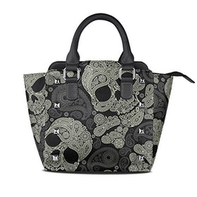 Paisley Skull Leather Mini Handbag