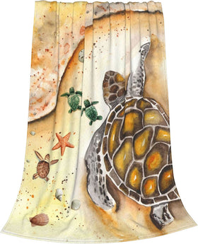 Beach Turtles Fleece Throw Blanket 60"X50"