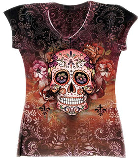 Sugar Skull V-Neck T-Shirt