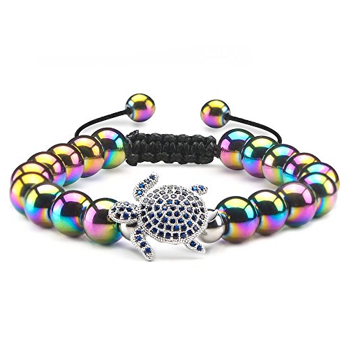 Sea Turtle Rainbow Hematite Bracelet