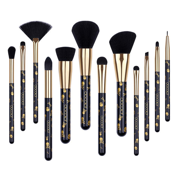 Skull Goth Makeup Brush Set - 12Pieces