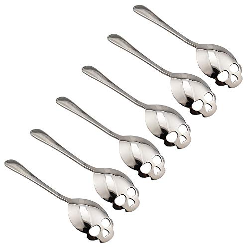Set of 6 Stainless Steel Skull Spoon