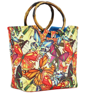 Large Reusable Insulated Neoprene Butterfly Lunch Tote Bag