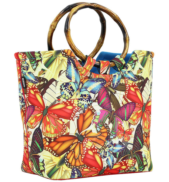 Large Reusable Insulated Neoprene Butterfly Lunch Tote Bag