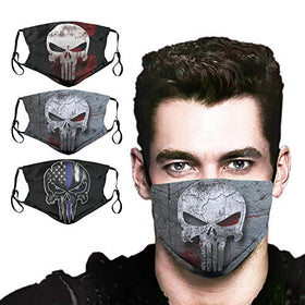 3PCS Skull Face Mask With 6 Filters