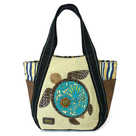 Sea Turtle Carryall Zip Tote Canvas Handbag