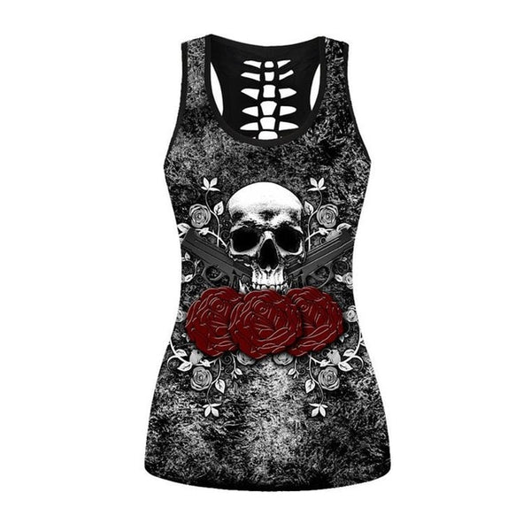 Women 3d Print Skulls Sleeveless Tops