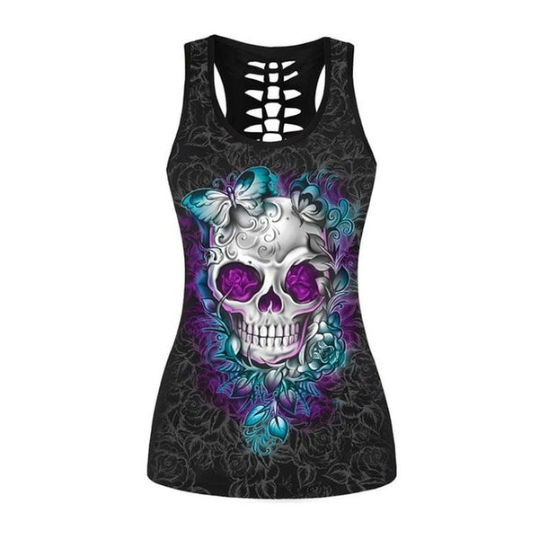 Women 3d Print Skulls Sleeveless Tops