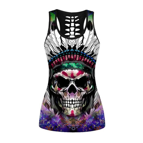 Women 3d Print Skulls Sleeveless Tops
