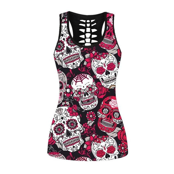 Women 3d Print Skulls Sleeveless Tops