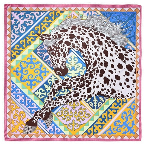 Twill Silk Horse Print Scarf