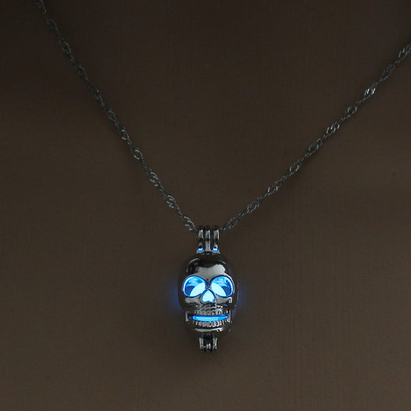 Glow in the Dark Choker Skull Statement Necklace