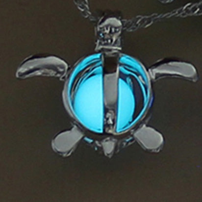 Glow In The Dark Sea Turtle Pendant Necklace