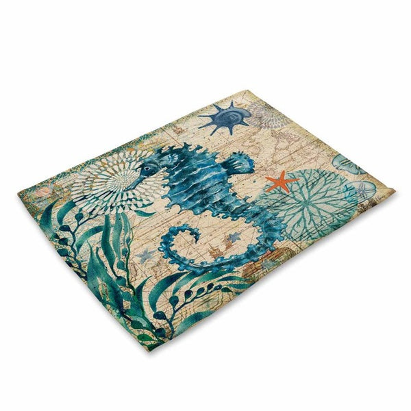 4 Piece Set Kitchen Sea Turtle Table Mats