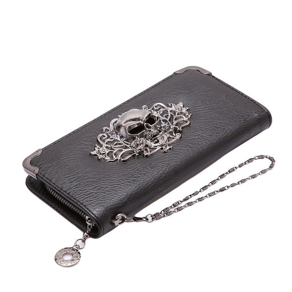 Vintage Skull Clutch Wallet