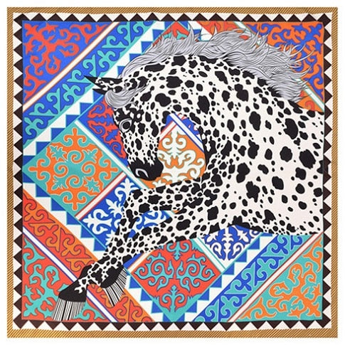Twill Silk Horse Print Scarf