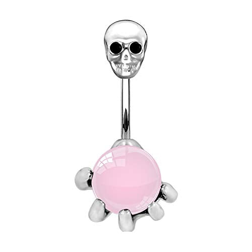 Surgical Steel Skull Navel Belly Button Ring