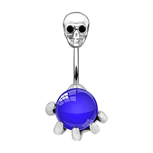 Surgical Steel Skull Navel Belly Button Ring