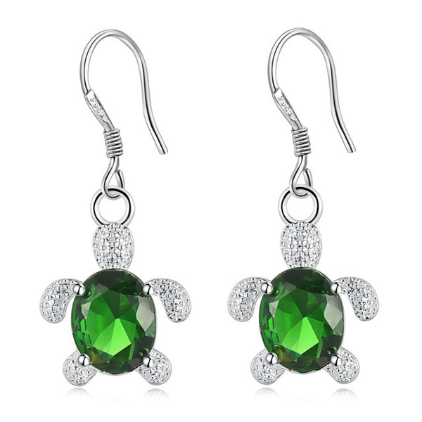 Sea Turtle Drop Pendant Hook Earrings - Free