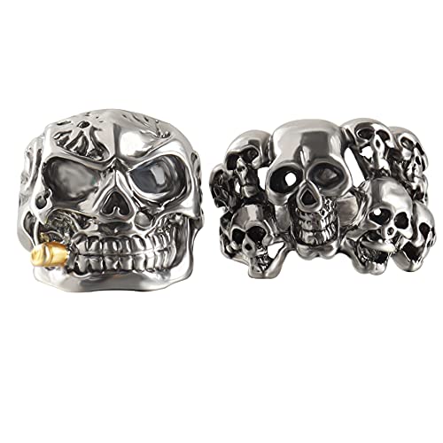 Skull Rings Set For Men