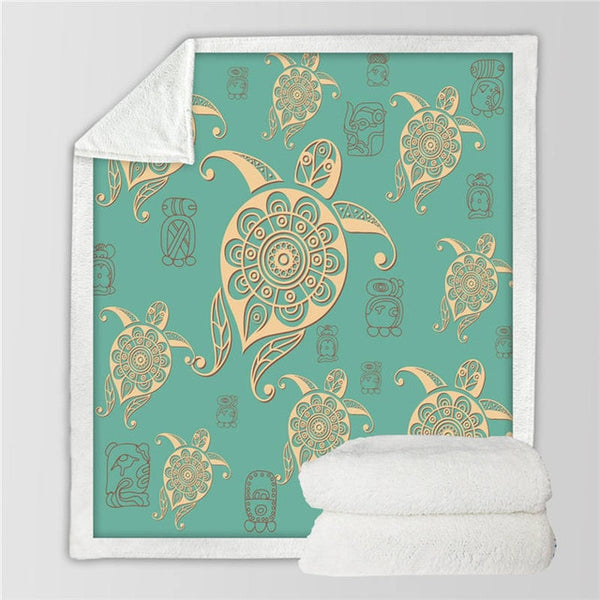 Sea Turtles Sherpa Soft Plush Throw Blanket