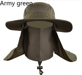 Wide Brim Fishing Hat with Rear and Face Veil - Free Shipping