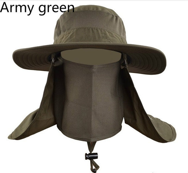Wide Brim Fishing Hat with Rear and Face Veil - Free Shipping