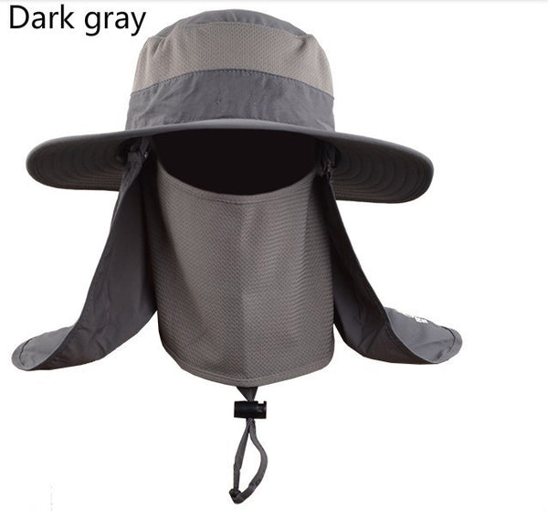 Wide Brim Fishing Hat with Rear and Face Veil - Free Shipping