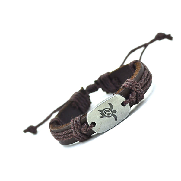 Peace Turtles Genuine Leather Charm Bracelet - Free Shipping!